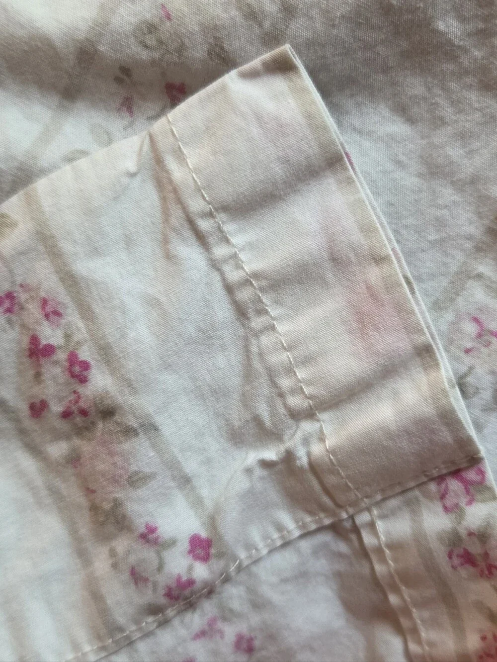 Simply Shabby Chic Soft Pink Ruffled Cotton Curtain Panel Elegant Floral Pattern